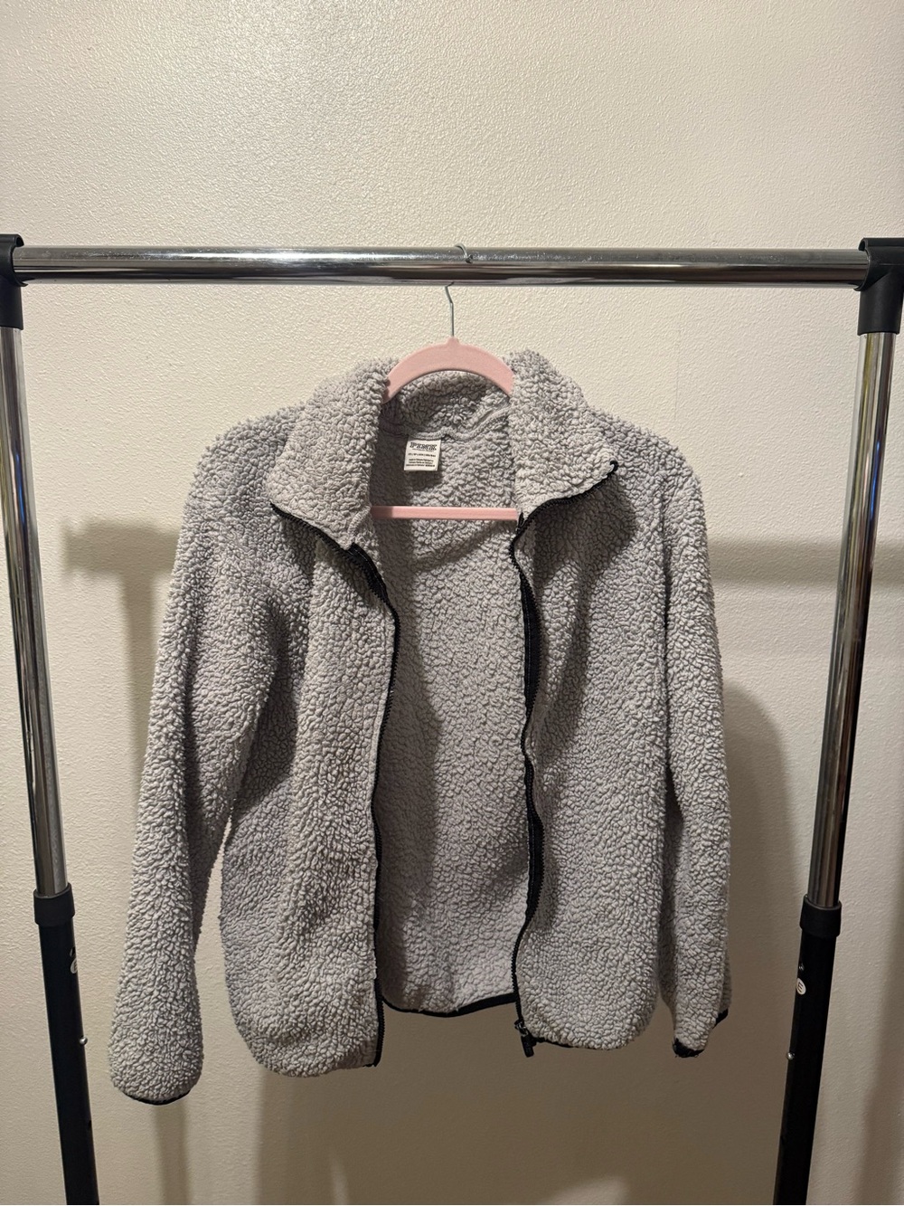 Light Gray Sherpa Zip-Up Jacket - Women Pink brand